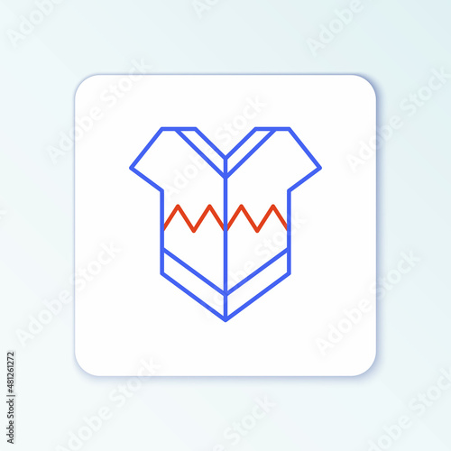 Line Traditional mexican poncho clothing icon isolated on white background. Colorful outline concept. Vector