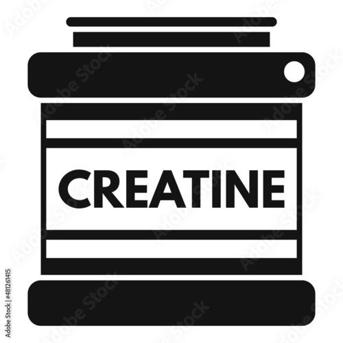 Protein power icon simple vector. Sport container