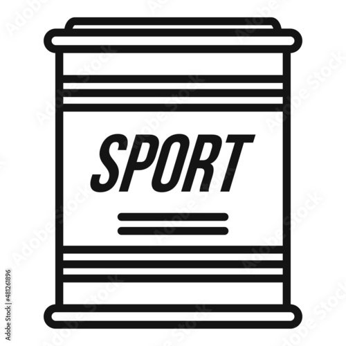 Sport nutrition icon outline vector. Whey container