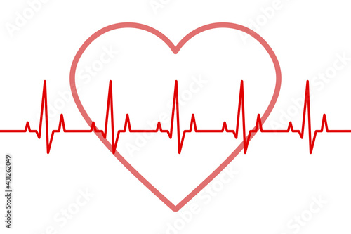 Heartbeat line with heart shape