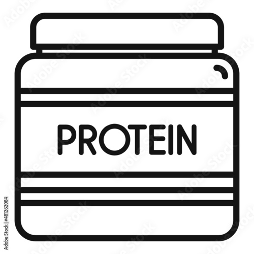 Protein container icon outline vector. Sport whey