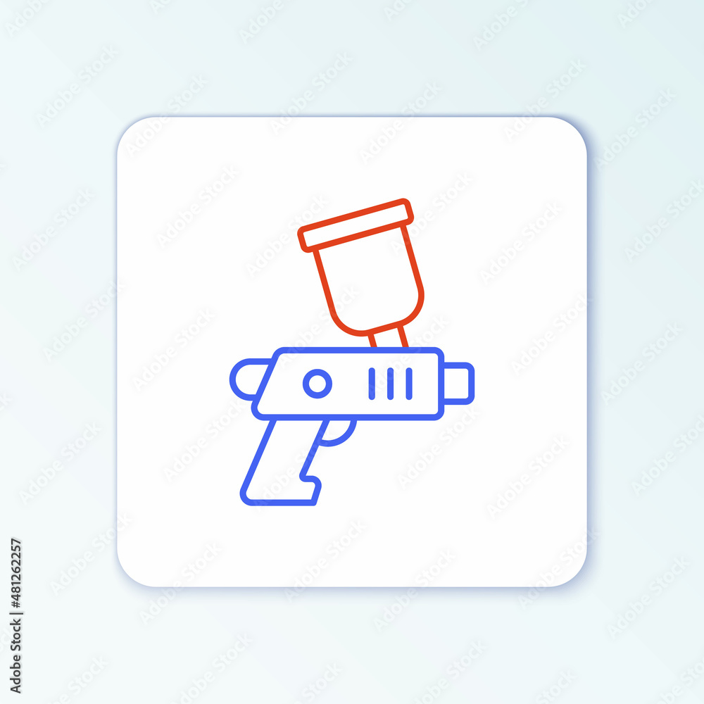 Line Paint spray gun icon isolated on white background. Colorful outline concept. Vector Line Paint spray gun icon isolated on white background. Colorful outline concept. Vector