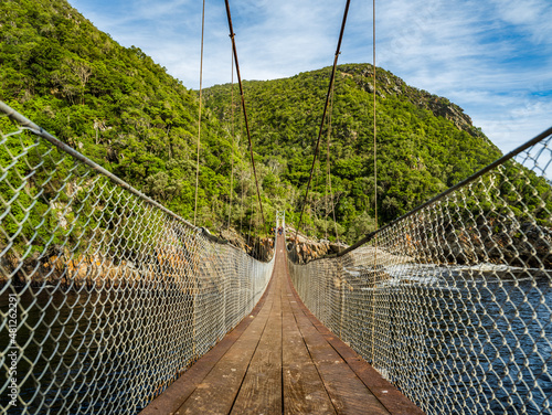 The suspension bridge of storm river mouth in the Tsitsikamma national park Garden route