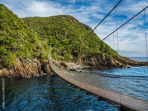 The suspension bridge of storm river mouth in the Tsitsikamma national park Garden route photo