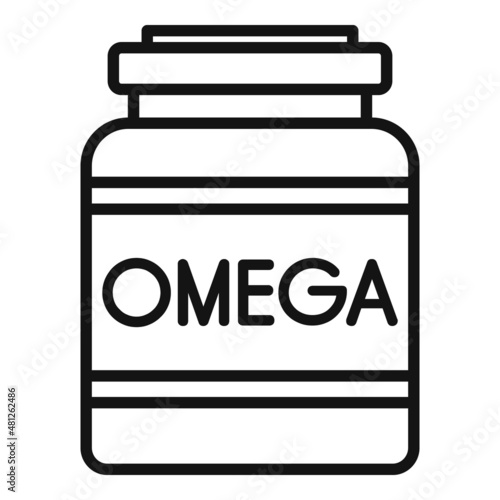 Protein food icon outline vector. Sport container