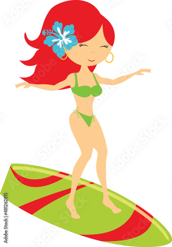 Surfing Girl in bikini