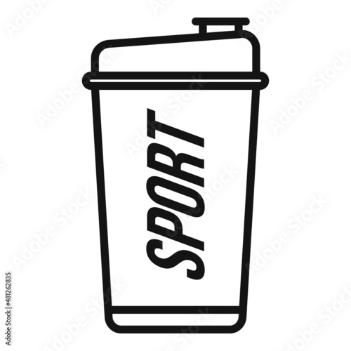 Sport shaker icon outline vector. Gym food