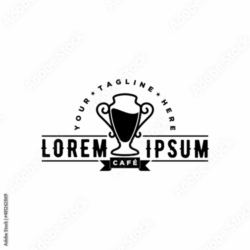 Cup Beer for Vintage Retro Sport Bar Cafe Tavern logo design inspiration