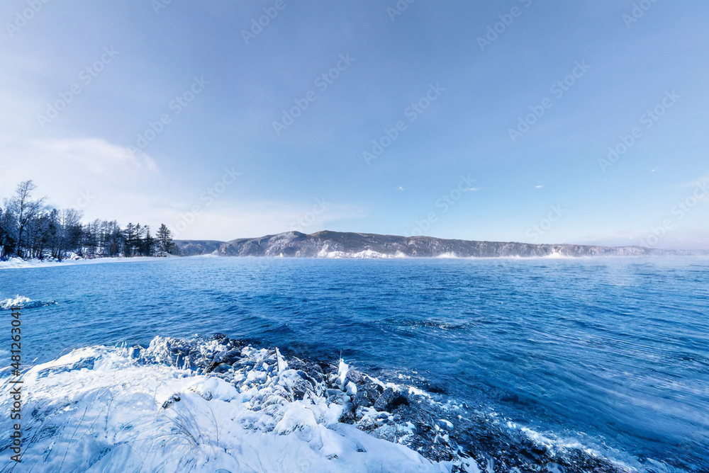 Winter scene during freezing weather Winter scene during freezing weather