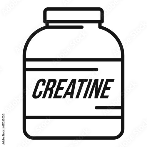 Protein mass icon outline vector. Sport container