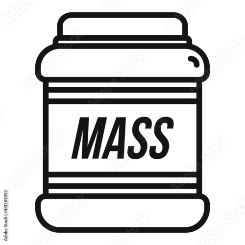 Mass gym food icon outline vector. Protein supplement