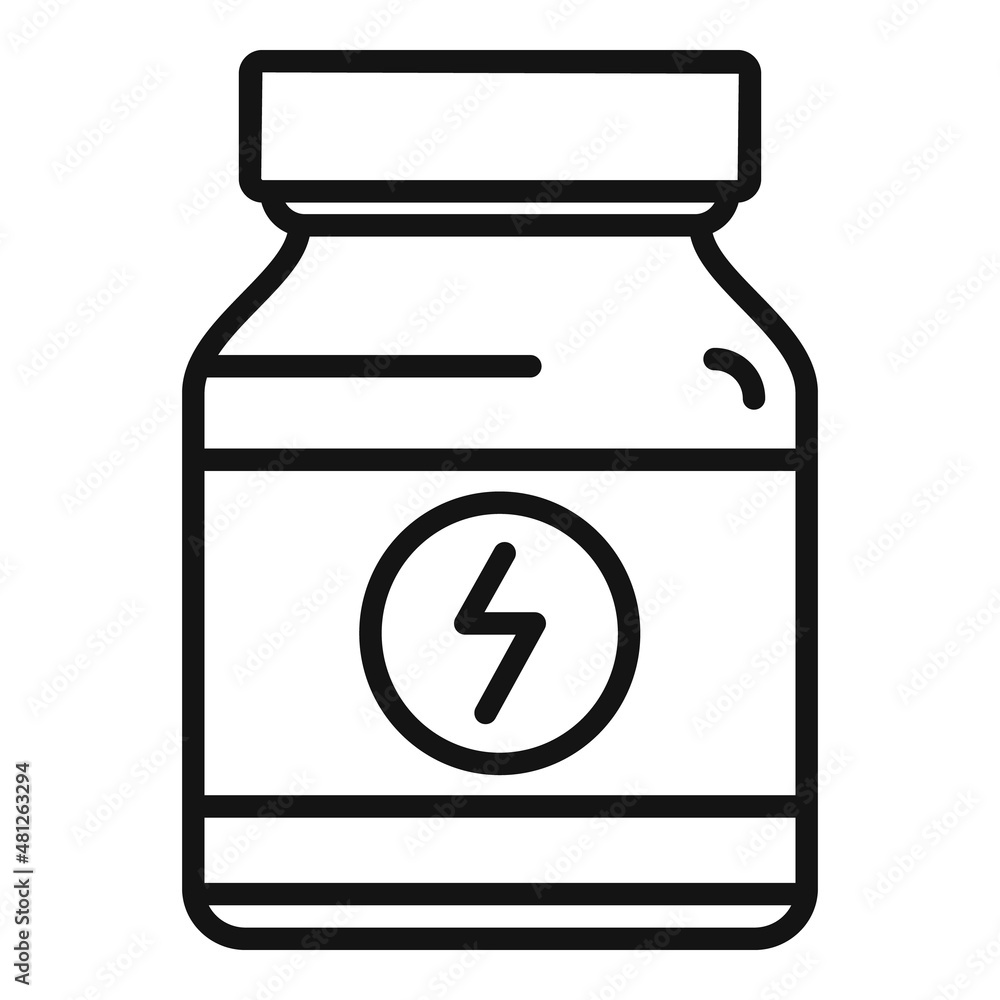 Protein label food icon outline vector. Sport nutrition Protein label food icon outline vector. Sport nutrition