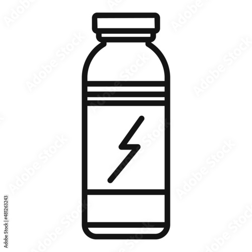Protein canister icon outline vector. Sport supplement