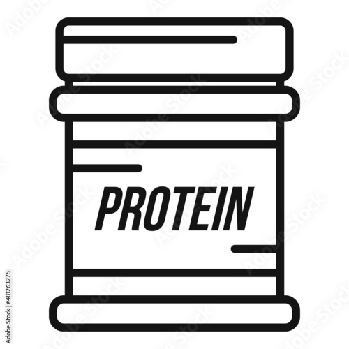 Protein bottle icon outline vector. Sport nutrition