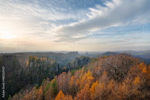 lbe Sandstone Mountains in autumn