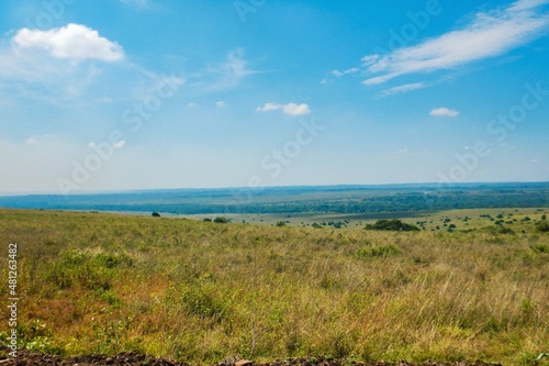 The panoramic savannah grasslands landscapes of Nairobi National Park  Kenya