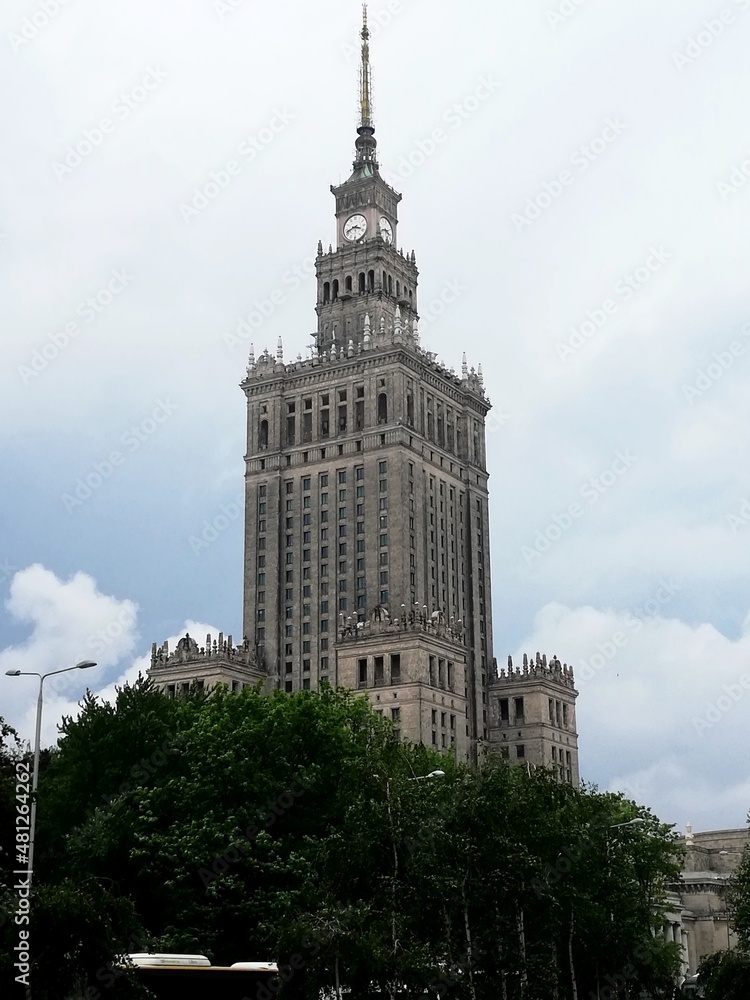 Fototapeta premium Warsaw, a city in Poland. Capital city. Palace of Culture in the city center. Lovely place.