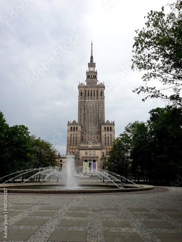Warsaw, a city in Poland. Capital city. Palace of Culture in the city center. Lovely place. 