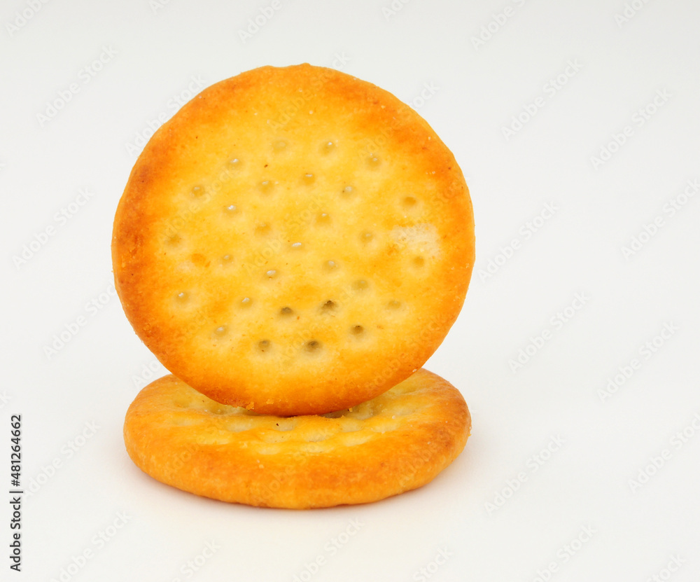 Group of mini cheese flavoured savoury biscuit crackers