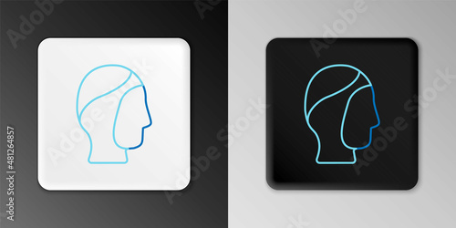 Line Diving hood icon isolated on grey background. Spearfishing hat winter swim hood. Diving underwater equipment. Colorful outline concept. Vector