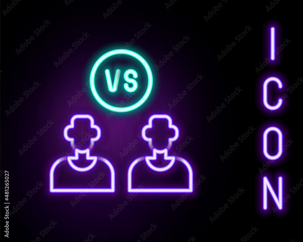 Glowing neon line Football or soccer player icon isolated on black background. Colorful outline concept. Vector Glowing neon line Football or soccer player icon isolated on black background. Colorful outline concept. Vector