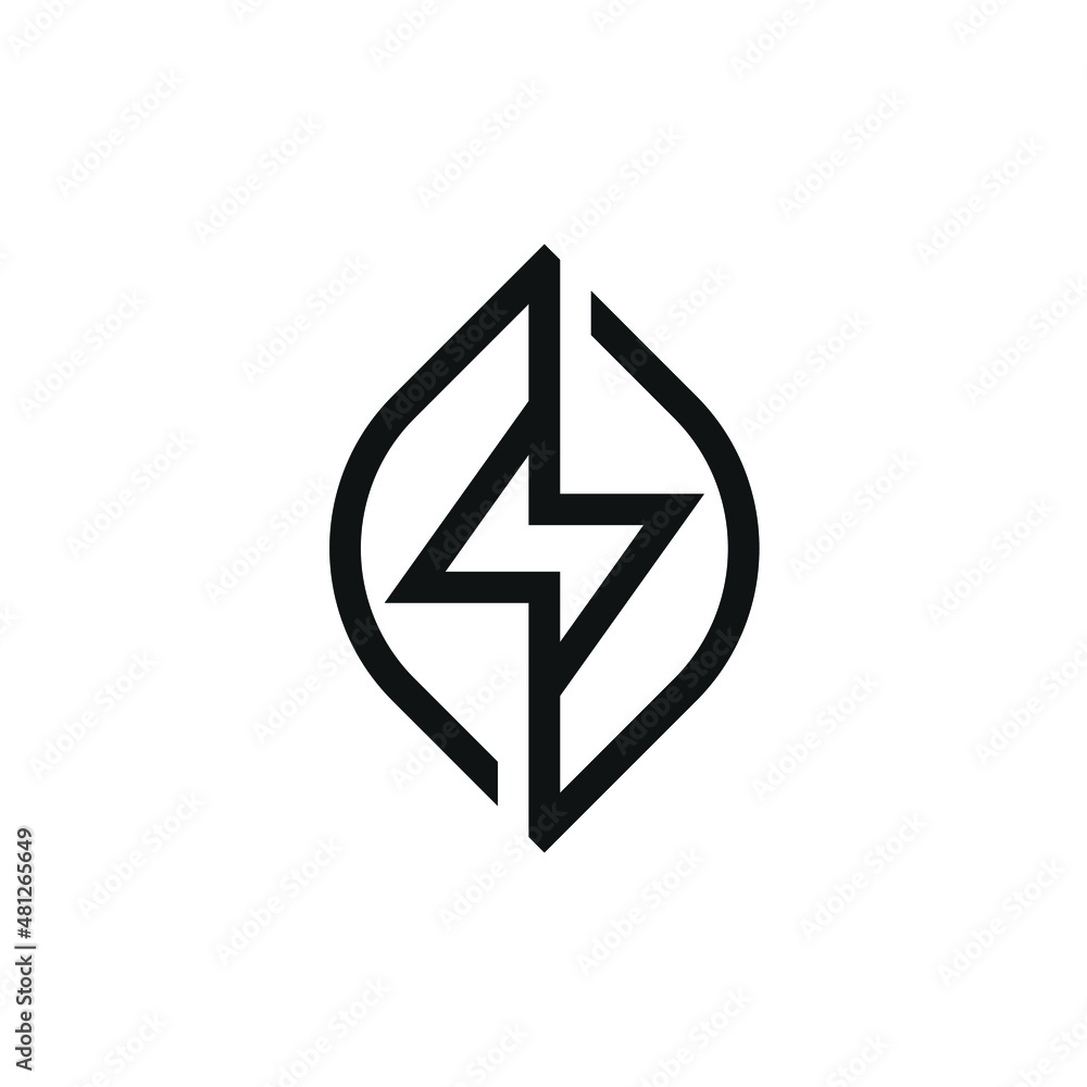 Initial Letter S with Lightning Electric Bolt and Leaves Logo Design Inspiration Initial Letter S with Lightning Electric Bolt and Leaves Logo Design Inspiration