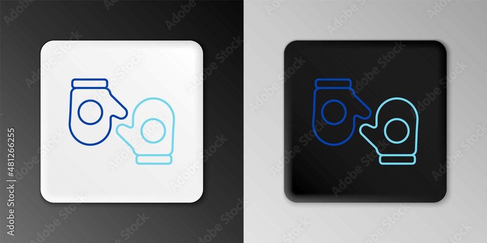Line Christmas mitten icon isolated on grey background. Merry Christmas and Happy New Year. Colorful outline concept. Vector Line Christmas mitten icon isolated on grey background. Merry Christmas and Happy New Year. Colorful outline concept. Vector