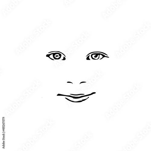 children or girls face. Chi...