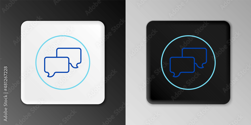 Line Speech bubble chat icon isolated on grey background. Message icon. Communication or comment chat symbol. Colorful outline concept. Vector Line Speech bubble chat icon isolated on grey background. Message icon. Communication or comment chat symbol. Colorful outline concept. Vector