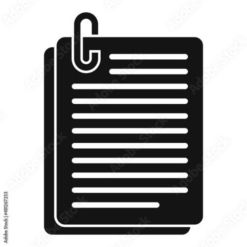 Clip scenario paper icon simple vector. Film movie
