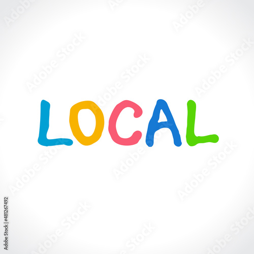 Local. Bright vector handwritten logo. Calligraphy logo.