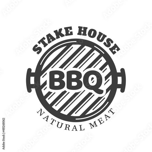 Barbecue grill logo isolated on white background. BBQ concept. Vector illustration