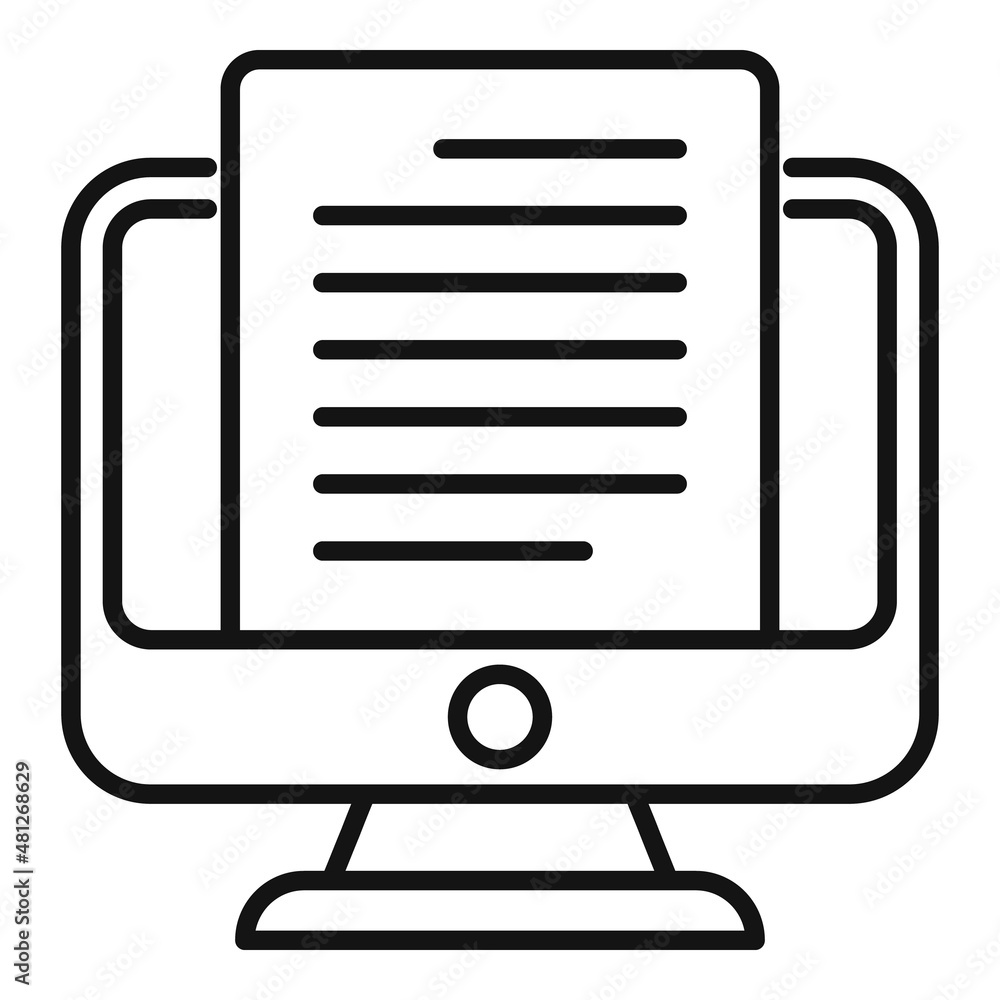 Computer video scenario icon outline vector. Activity movie Computer video scenario icon outline vector. Activity movie