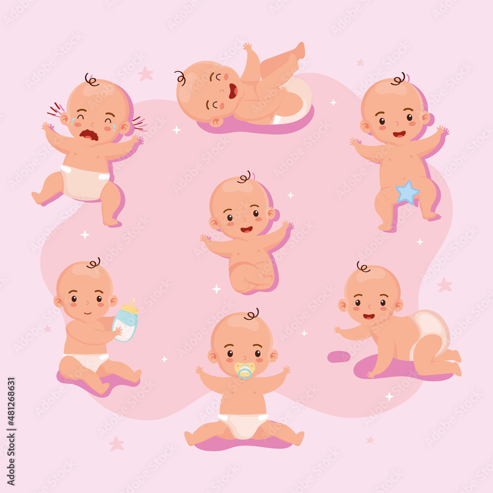 seven little babies characters seven little babies characters