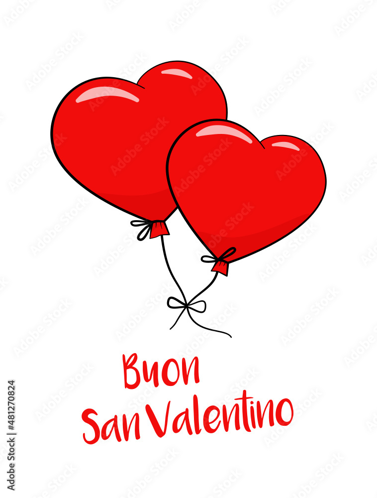 Buon San Valentino. Italian, text. Happy Valentine's Day. Vector	