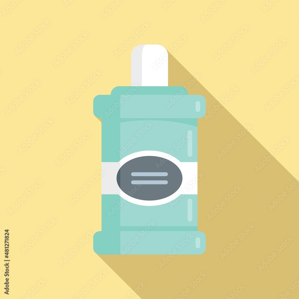 Mouthwash product icon flat vector. Mouth care liquid Mouthwash product icon flat vector. Mouth care liquid