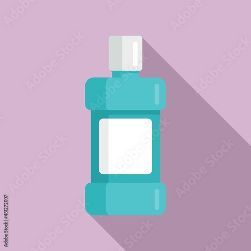 Hygiene mouthwash icon flat vector. Dental clean