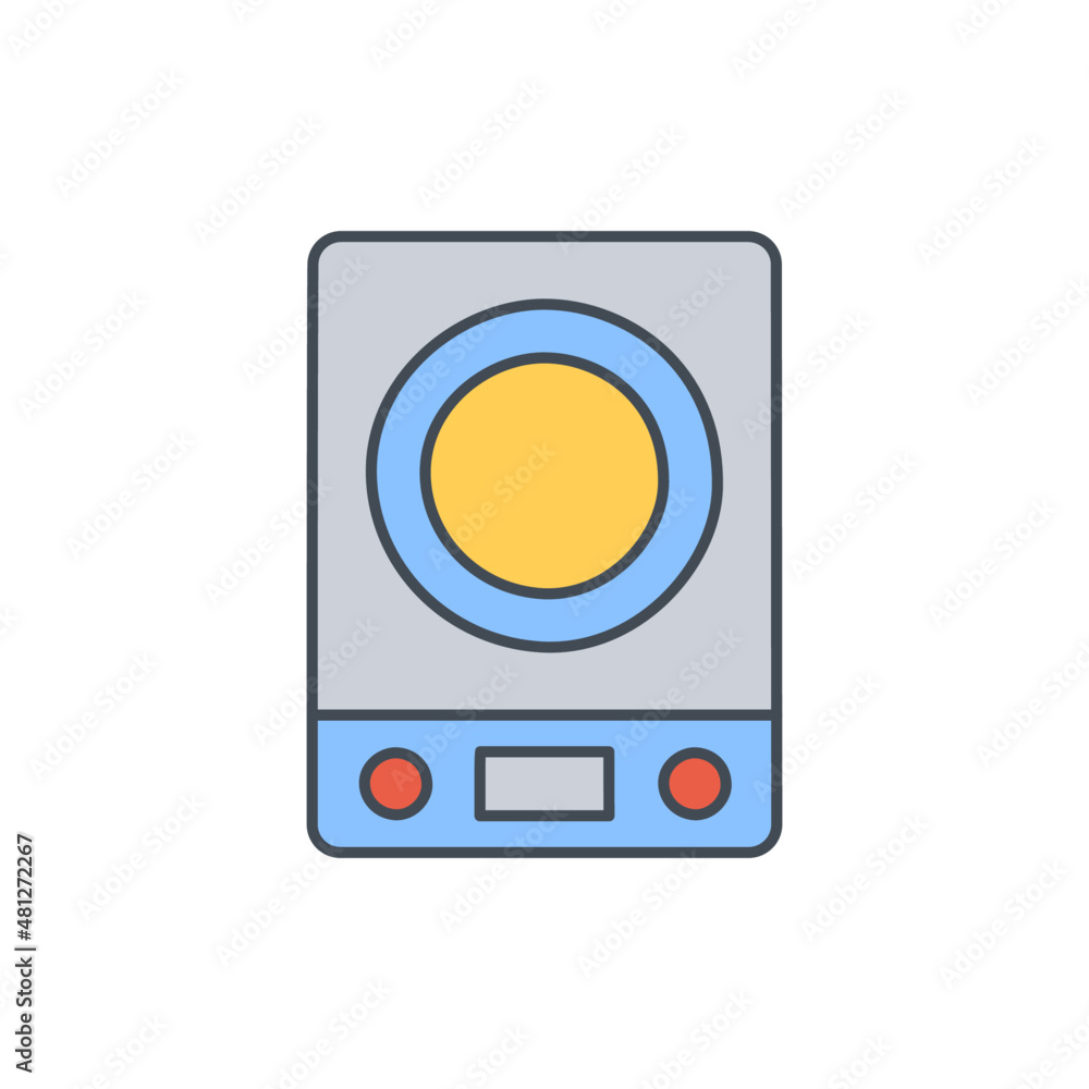 electric stove Icon in color icon, isolated on white background electric stove Icon in color icon, isolated on white background