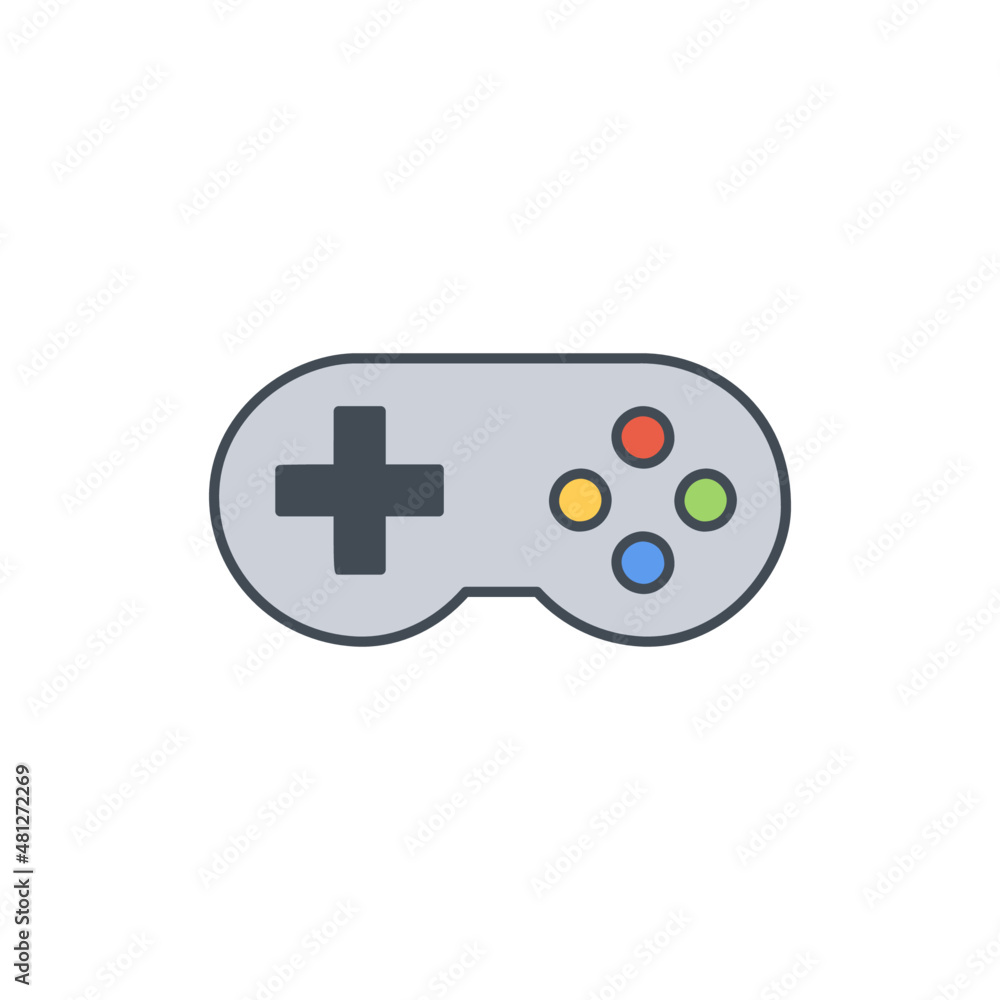 Game controller icon in color icon, isolated on white background Game controller icon in color icon, isolated on white background