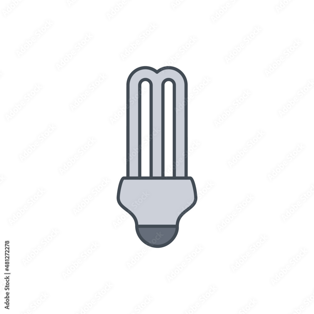 Lamp CFL icon in color icon, isolated on white background Lamp CFL icon in color icon, isolated on white background