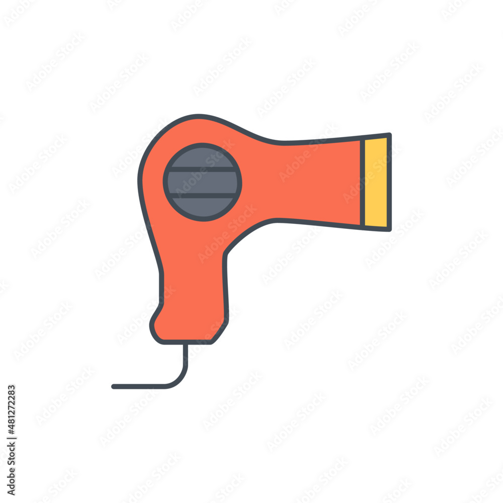 Hair dryer Icon in color icon, isolated on white background Hair dryer Icon in color icon, isolated on white background