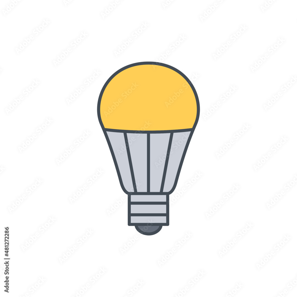 LED Lamp icon in color icon, isolated on white background LED Lamp icon in color icon, isolated on white background