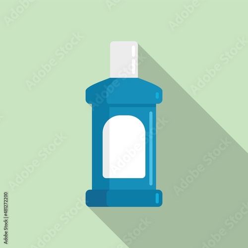 Oral mouthwash icon flat vector. Dental care
