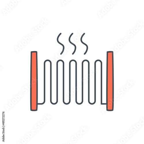 Heater Icon in color icon, isolated on white background 