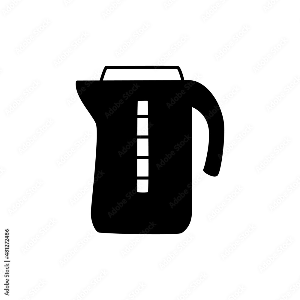 Water boiler Icon in black flat glyph, filled style isolated on white background Water boiler Icon in black flat glyph, filled style isolated on white background