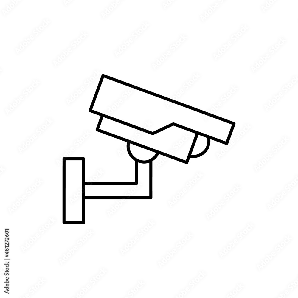 CCTV Icon in black line style icon, style isolated on white background CCTV Icon in black line style icon, style isolated on white background