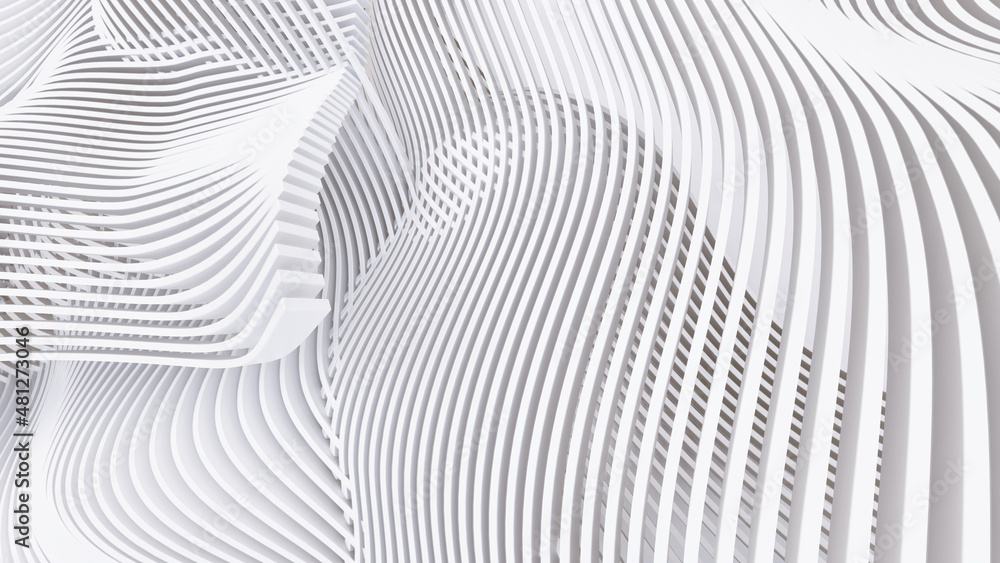 Abstract Curved Shapes. White Circular Background. Abstract Curved Shapes. White Circular Background.