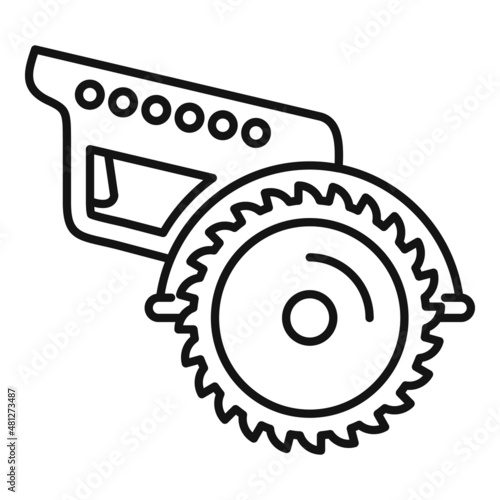 Power electric saw icon outline vector. Wood chain