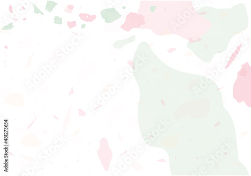 Terrazzo modern abstract template. Pink and green