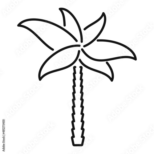 Vacation palm tree icon outline vector. Coconut leaf
